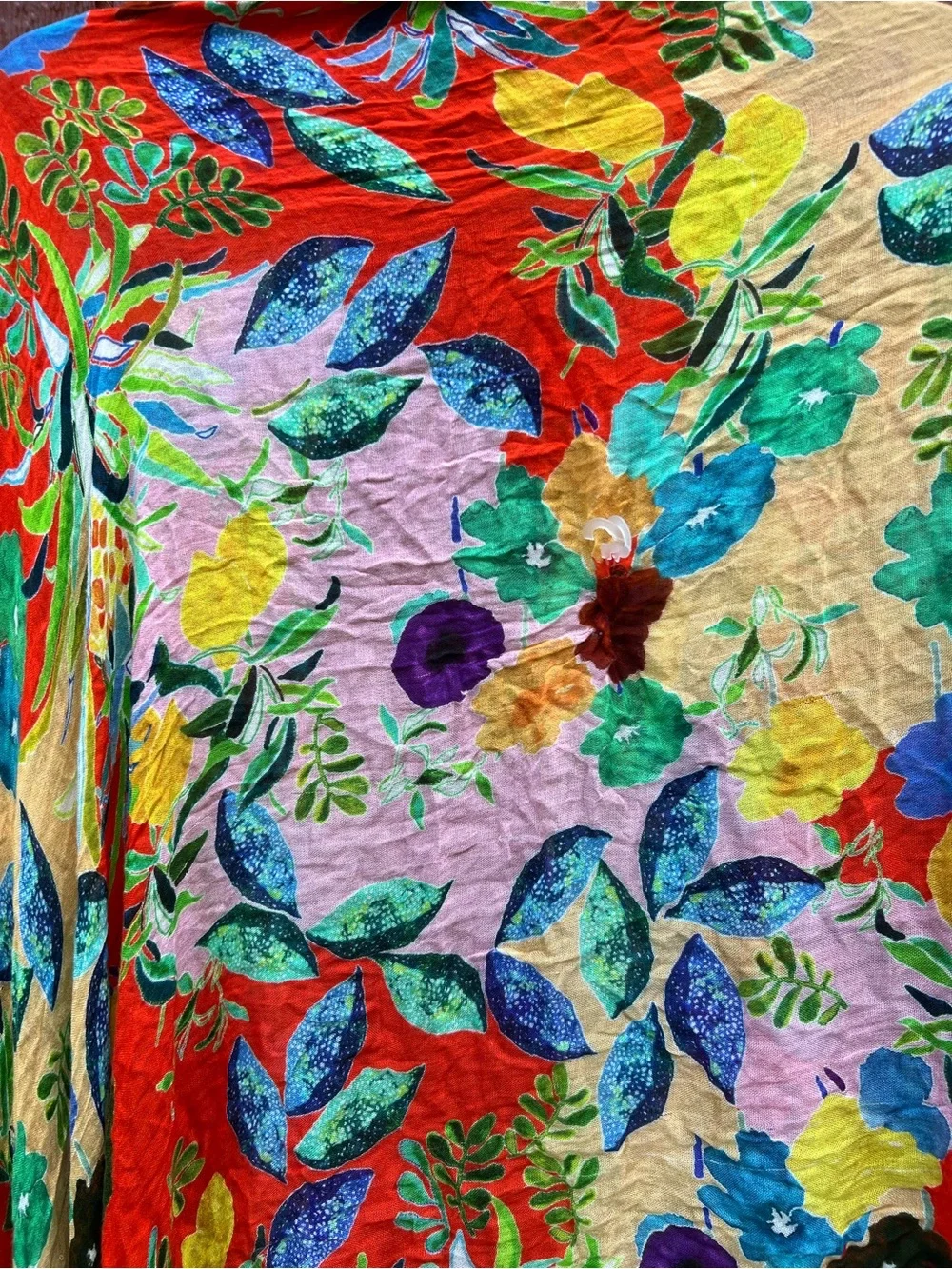 Echo Floral Tassel Scarf Wrap Boho Festival Lightweight Viscose Statement Shawl